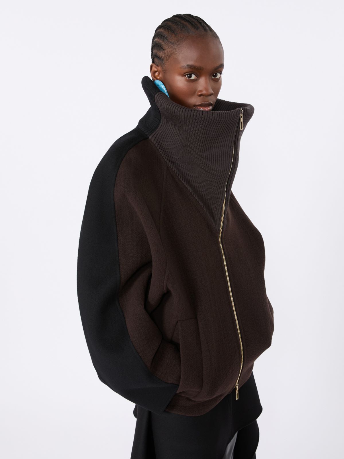 Chaquetón corto de lana y cachemira - CAFE - Max Mara - 4