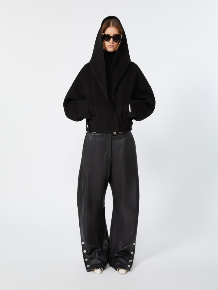 Oversized pure wool double fabric jacket + BLACK - Max Mara