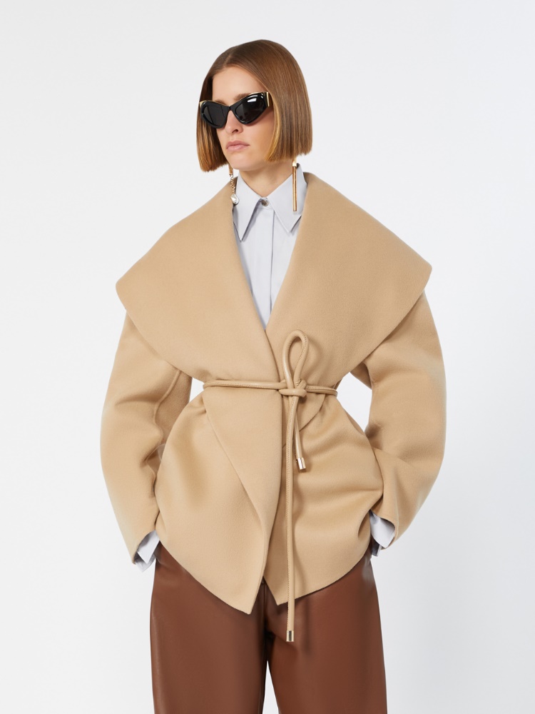 Pure wool double fabric jacket - CAMEL - 4