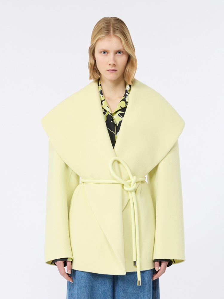 Pure wool double fabric jacket - LIGHT YELLOW - 2