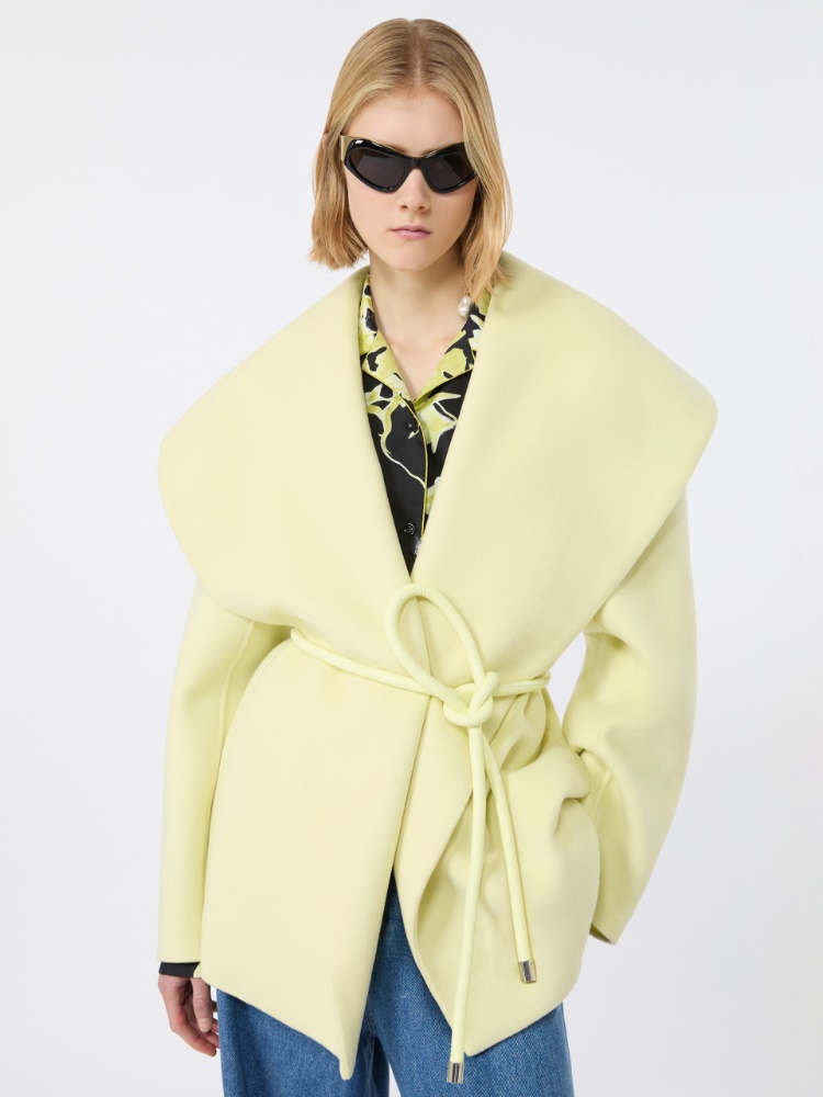 Pure wool double fabric jacket - LIGHT YELLOW - 4
