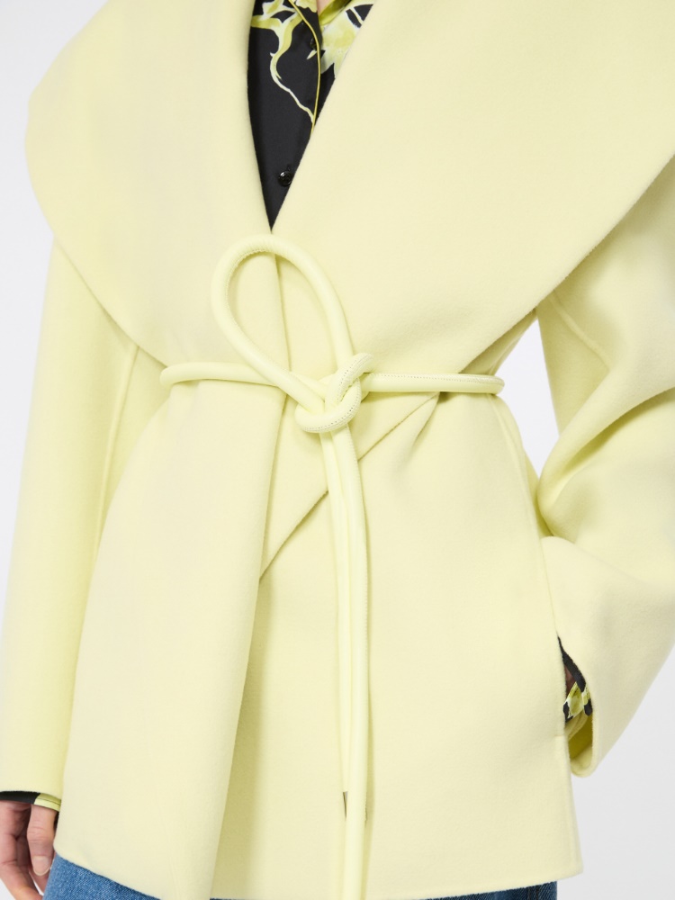 Pure wool double fabric jacket - LIGHT YELLOW - 5
