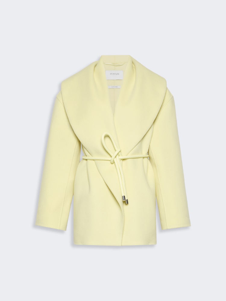 Pure wool double fabric jacket - LIGHT YELLOW - 6