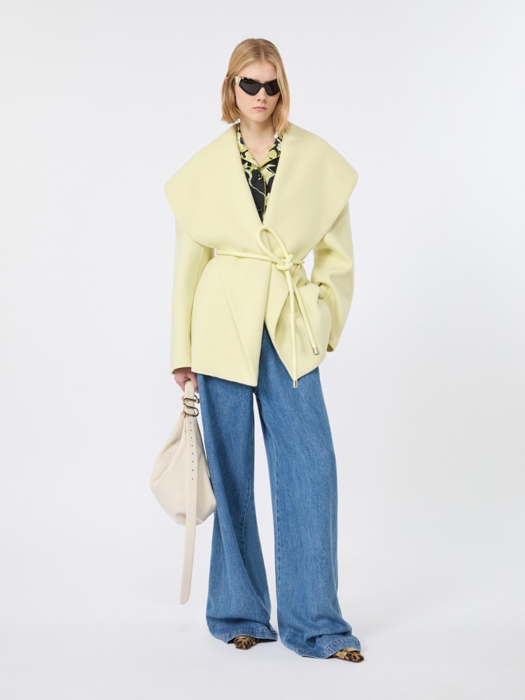 Pure wool double fabric jacket - LIGHT YELLOW