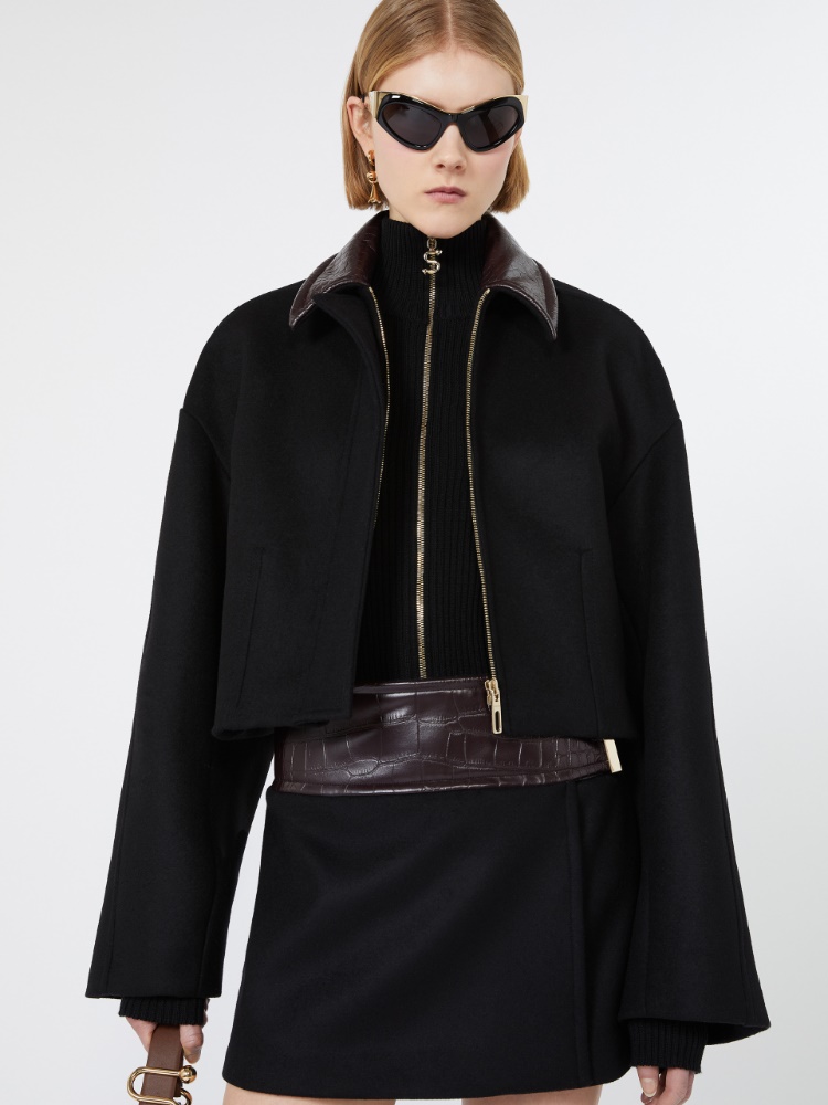 Boxy pure wool jacket - BLACK - Max Mara - 4