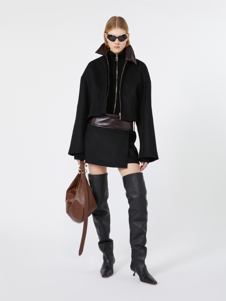 Boxy pure wool jacket - BLACK - Max Mara