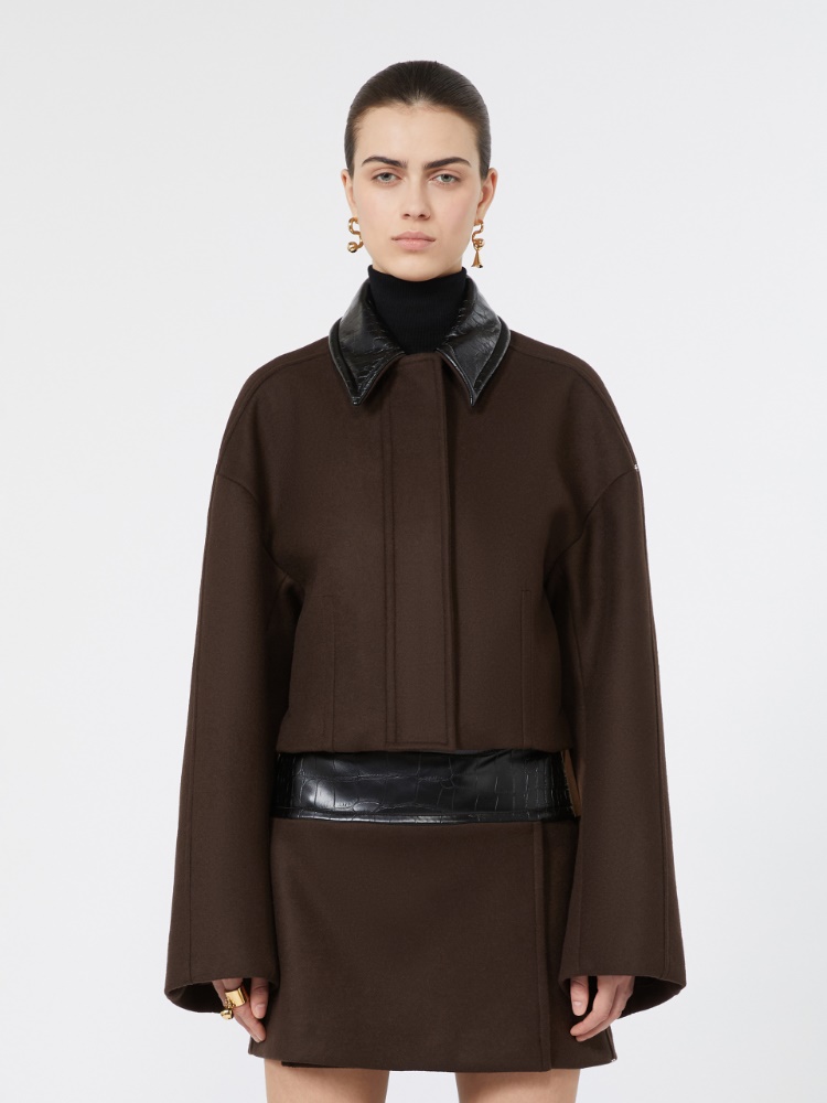 Giacchino boxy in pura lana - CIOCCOLATO - Max Mara - 2