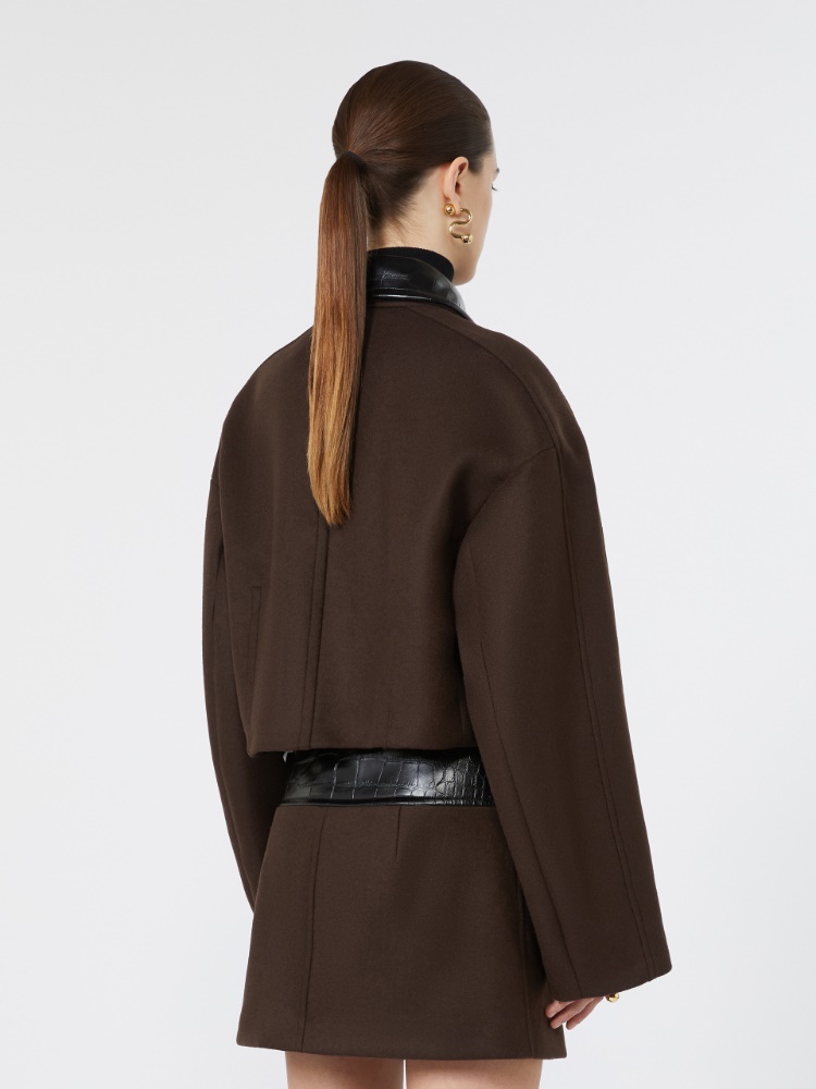 Giacchino boxy in pura lana - CIOCCOLATO - Max Mara - 3