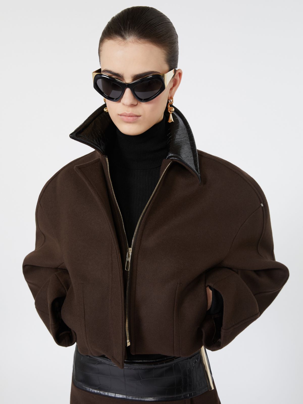 Giacchino boxy in pura lana - CIOCCOLATO - Max Mara - 4