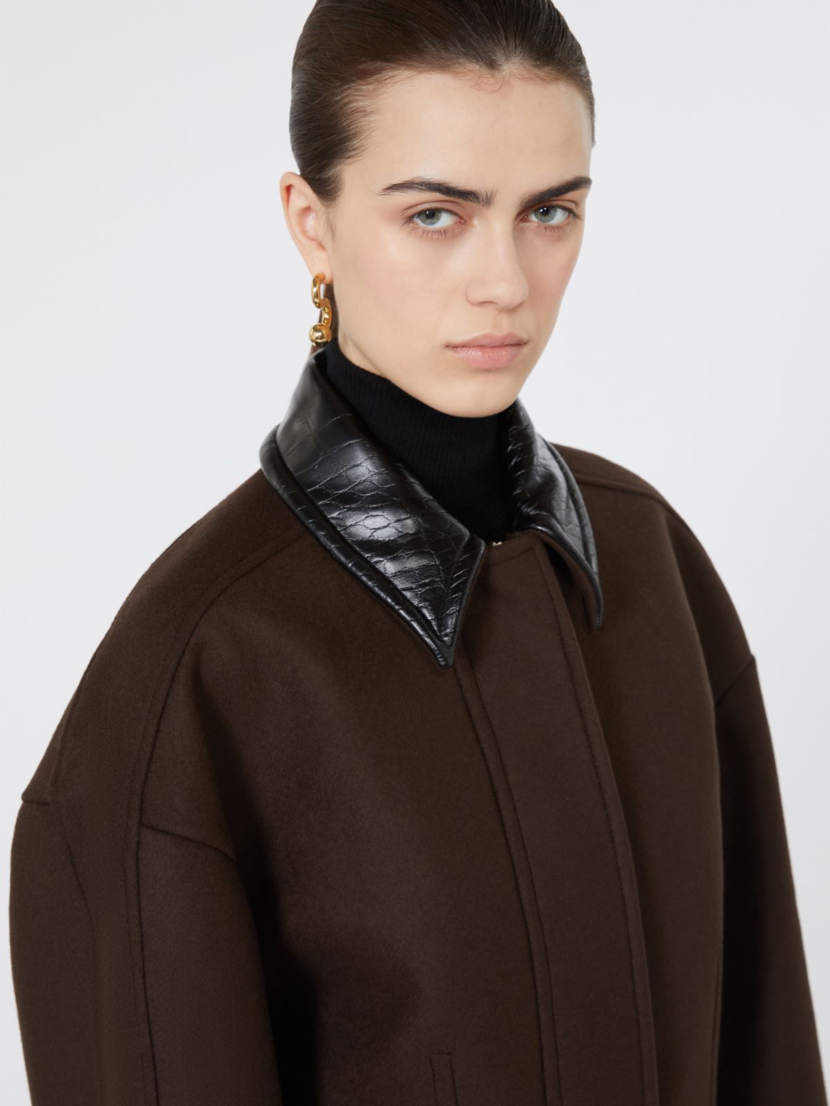 Giacchino boxy in pura lana - CIOCCOLATO - Max Mara - 5