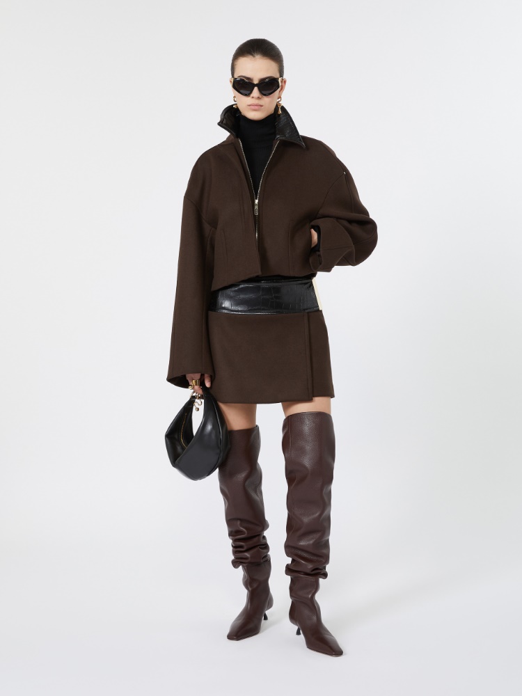 Giacchino boxy in pura lana - CIOCCOLATO - Max Mara
