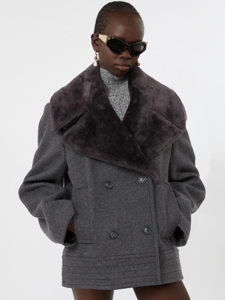 Pure wool pea coat - BLACK - Max Mara - 4