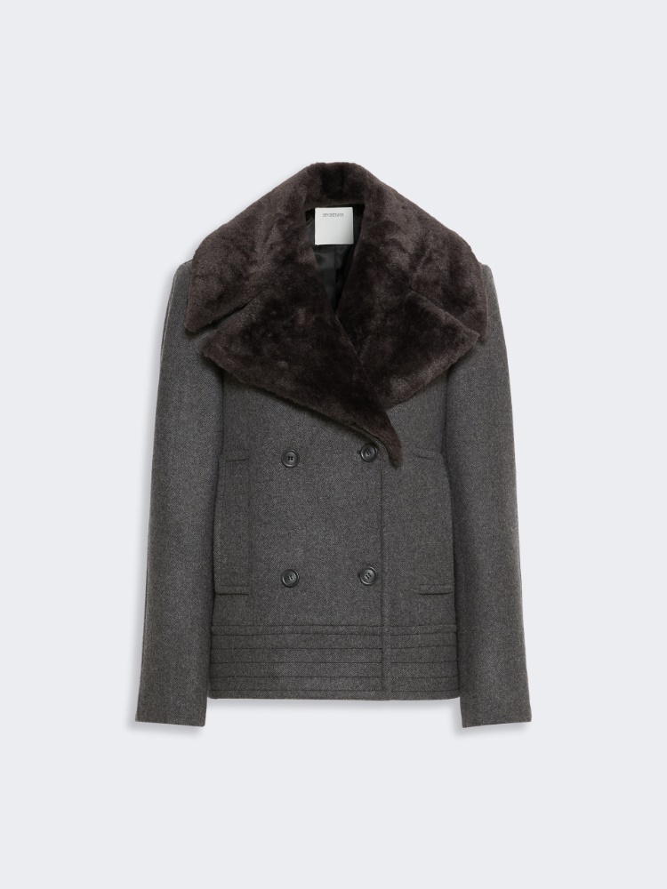 Pure wool pea coat - BLACK - Max Mara - 5