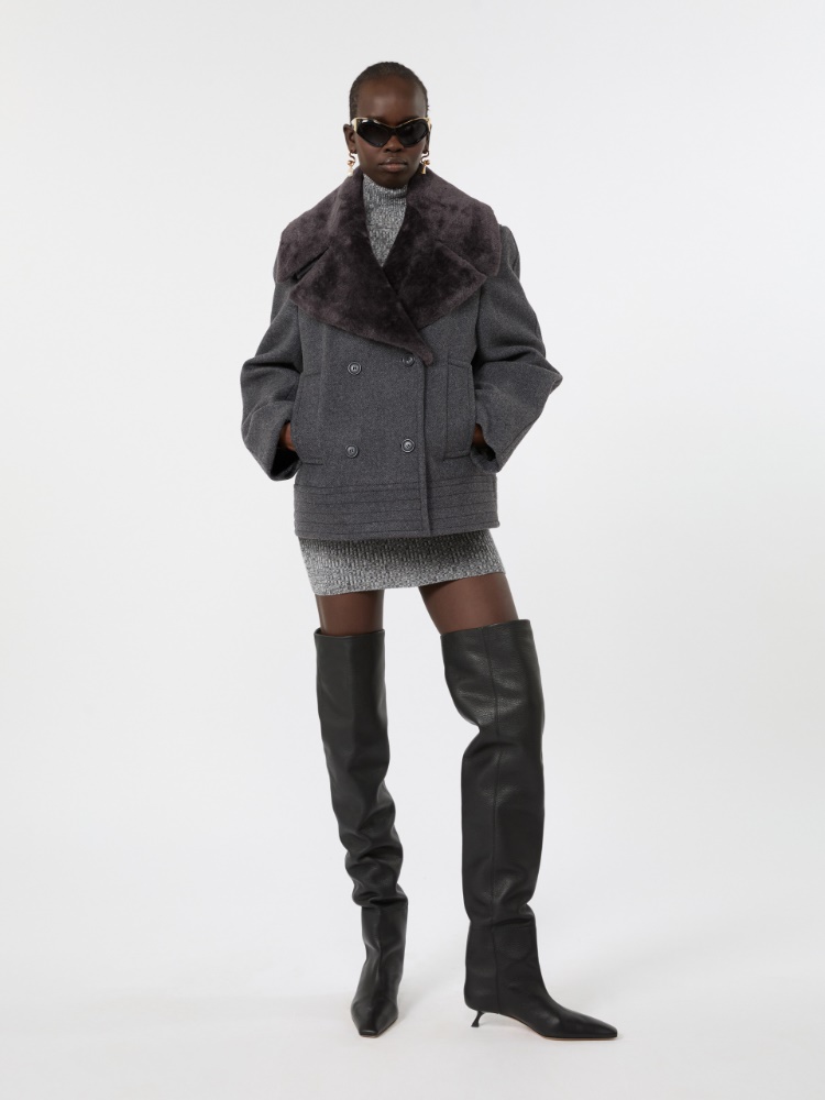 Pure wool pea coat - BLACK - Max Mara
