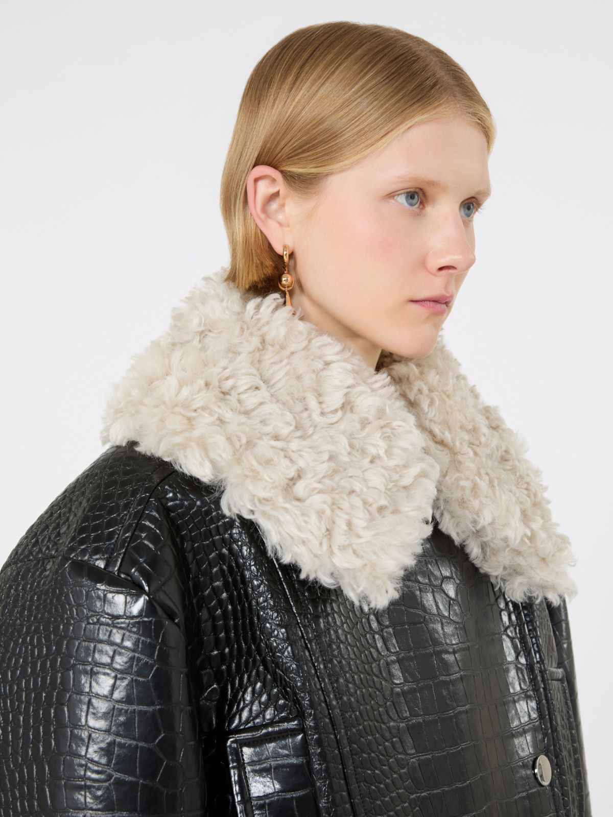 Patent leather biker jacket - BLACK - Max Mara - 5