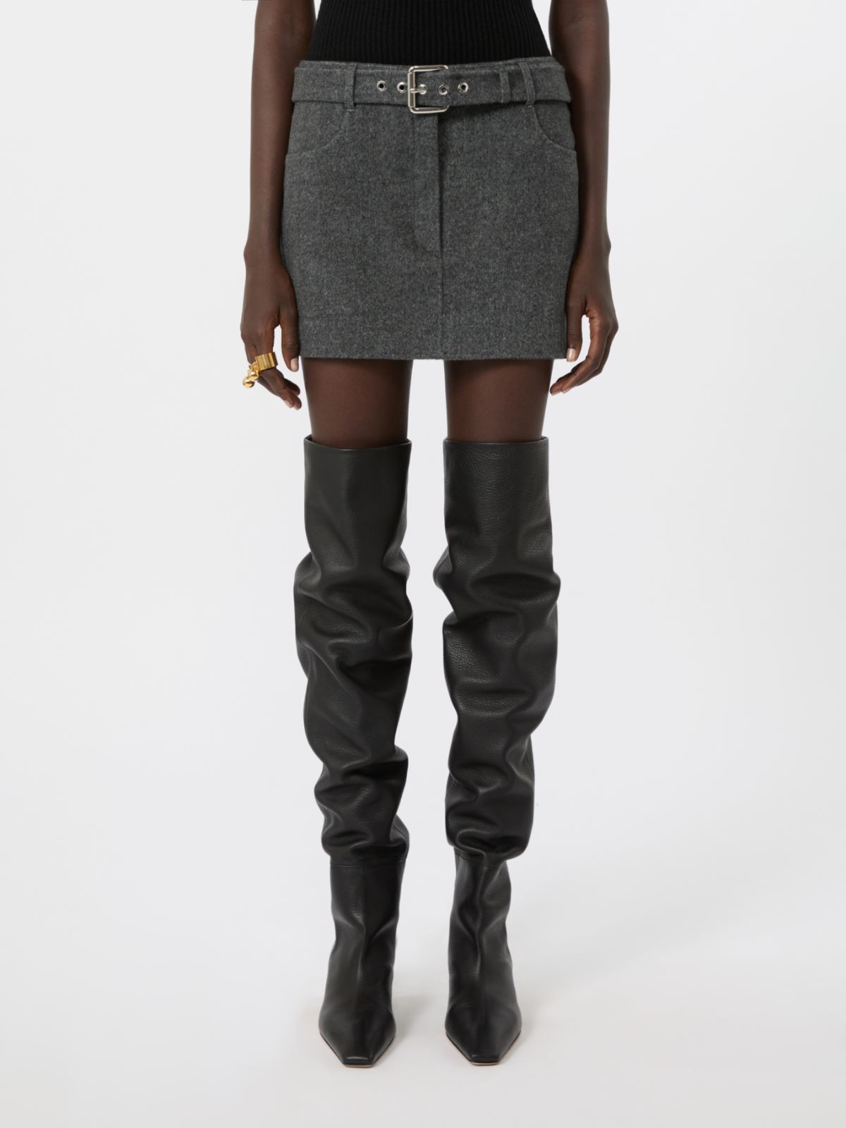 Short pure wool skirt - BLACK - Max Mara - 2