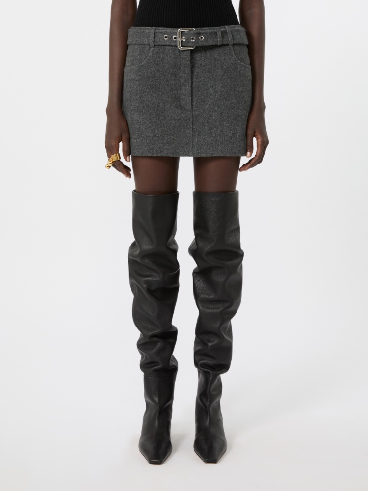 Short pure wool skirt - BLACK - Max Mara - 2