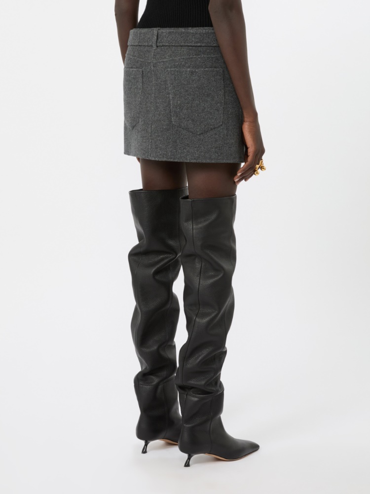 Short pure wool skirt - BLACK - Max Mara - 3
