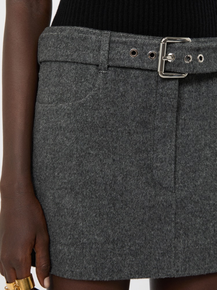 Short pure wool skirt - BLACK - Max Mara - 4