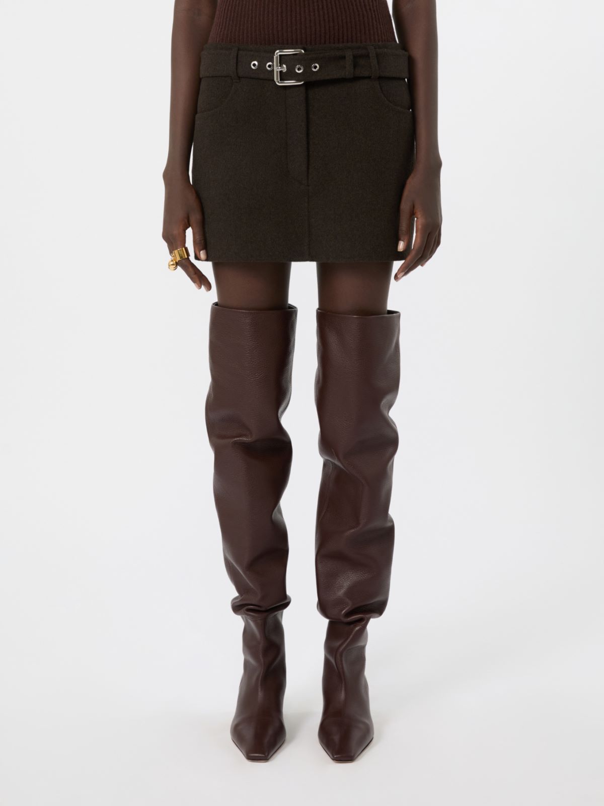 Short pure wool skirt - CHOCOLATE - Max Mara - 2