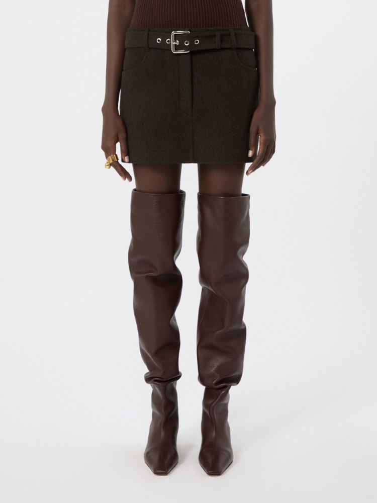 Short pure wool skirt - CHOCOLATE - Max Mara - 2