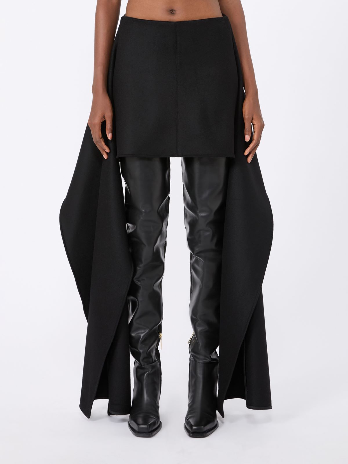 Minifalda de lana con drapeados - NEGRO - Max Mara - 2