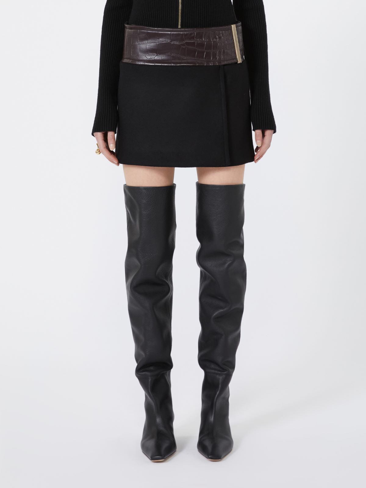 Pure wool mini skirt - BLACK - Max Mara - 2
