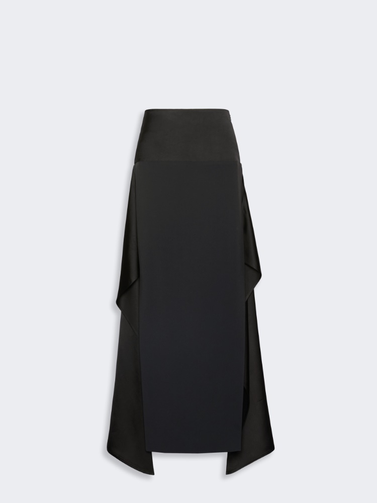 Falda larga de cady y sarga gruesa - NEGRO - Max Mara - 5