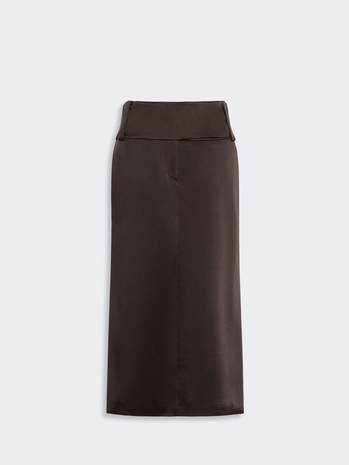 Straight-fit long satin skirt - CHOCOLATE - Max Mara - 5