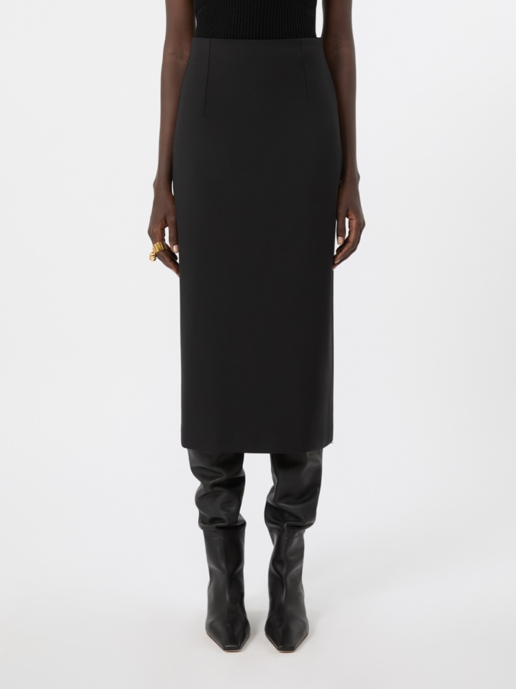 Gonna aderente in lana stretch - NERO - Max Mara - 2