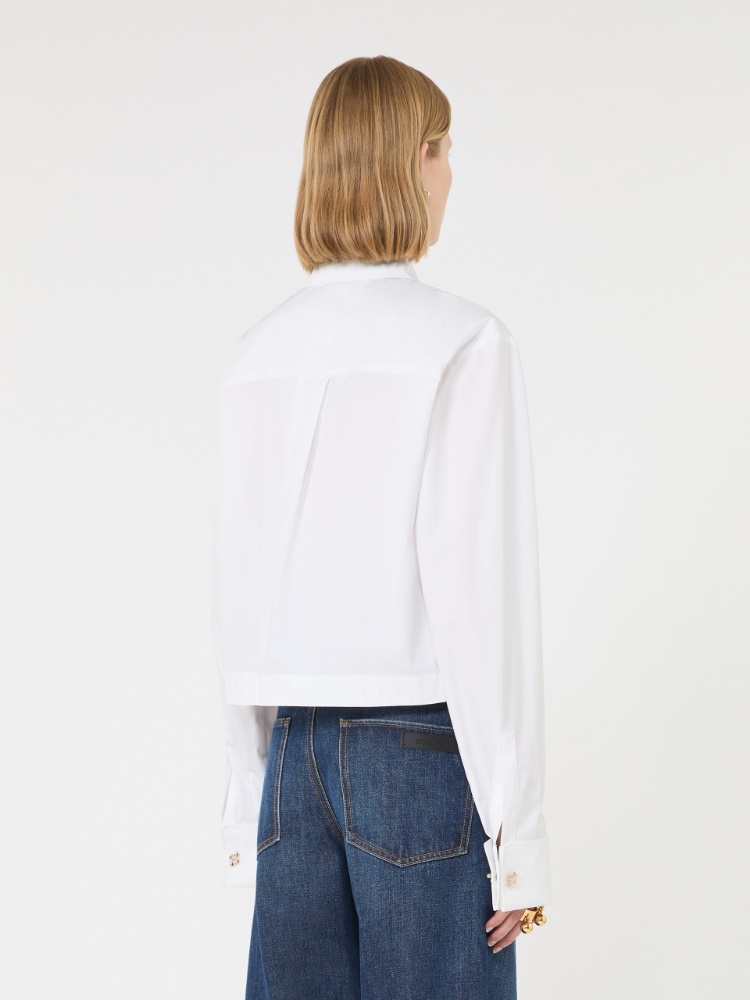 Cotton boxy shirt - OPTICAL WHITE - Max Mara - 3