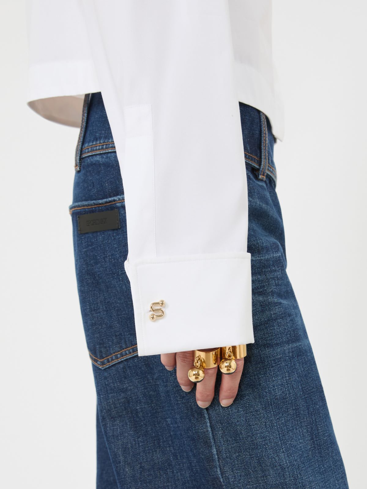 Cotton boxy shirt - OPTICAL WHITE - Max Mara - 5