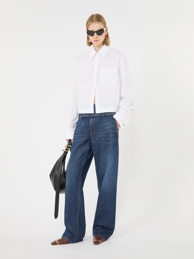 Cotton boxy shirt - OPTICAL WHITE - Max Mara