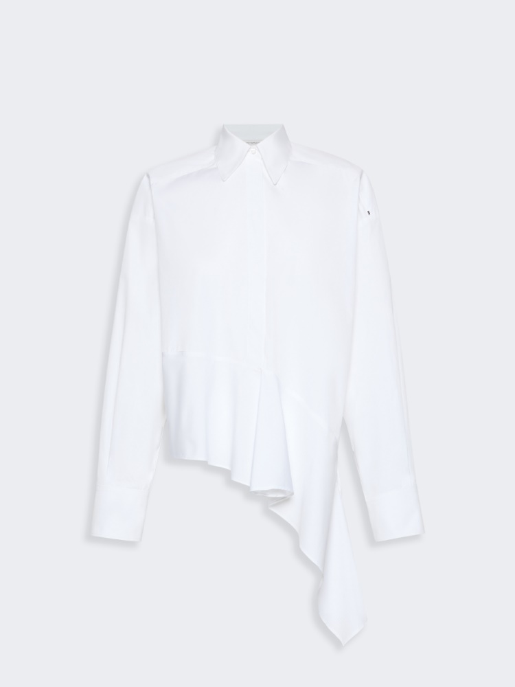 Asymmetrische Hemdbluse aus Popeline