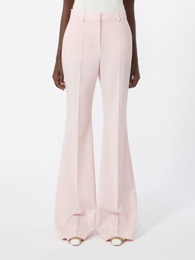 Natural stretch pure wool flared trousers - ANTIQUE ROSE - 2
