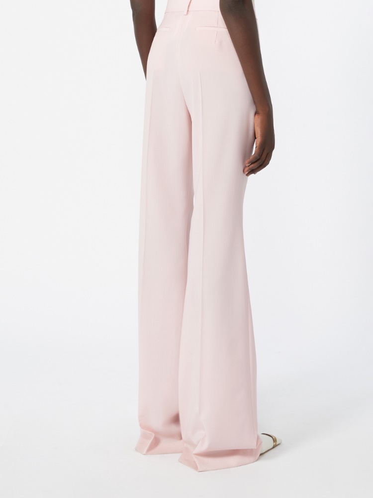 Natural stretch pure wool flared trousers - ANTIQUE ROSE - 3