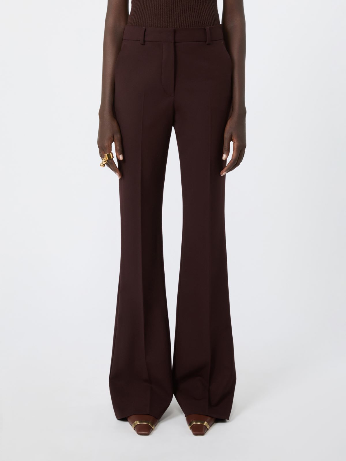 Flared stretch wool trousers - PLUM - Max Mara - 2