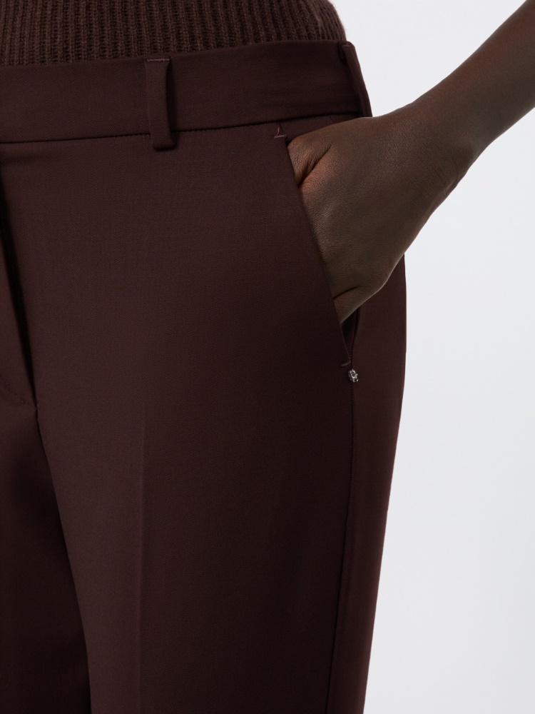 Flared stretch wool trousers - PLUM - Max Mara - 4