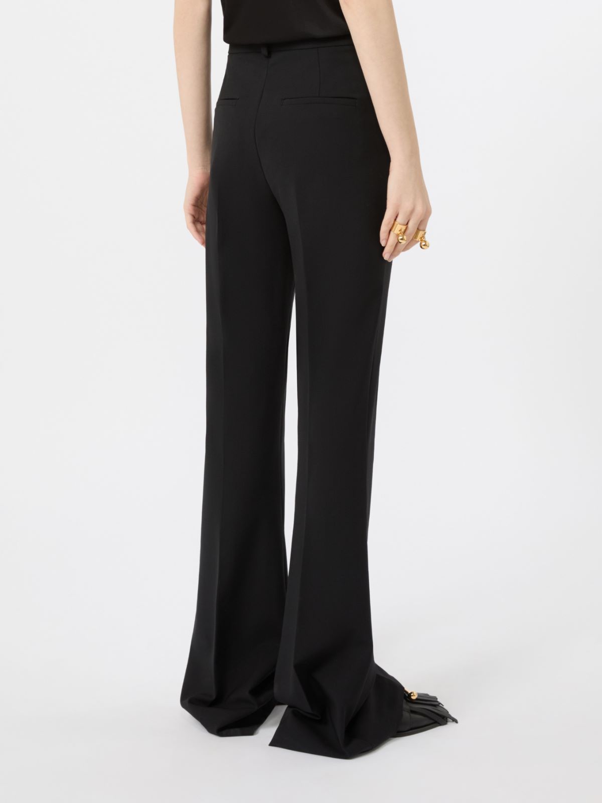 Flared stretch wool trousers - BLACK - Max Mara - 3