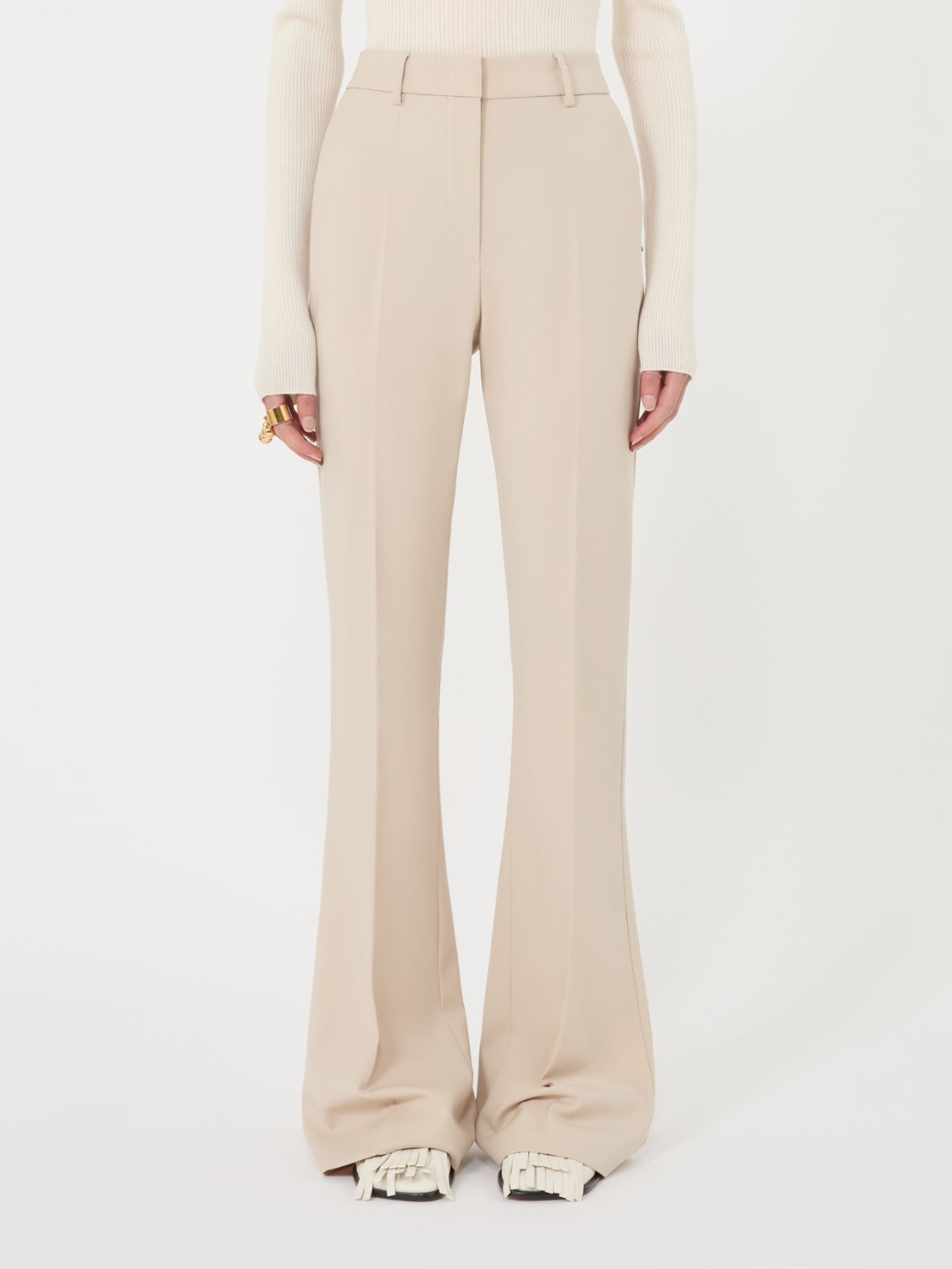 Flared stretch wool trousers - BEIGE - Max Mara - 2