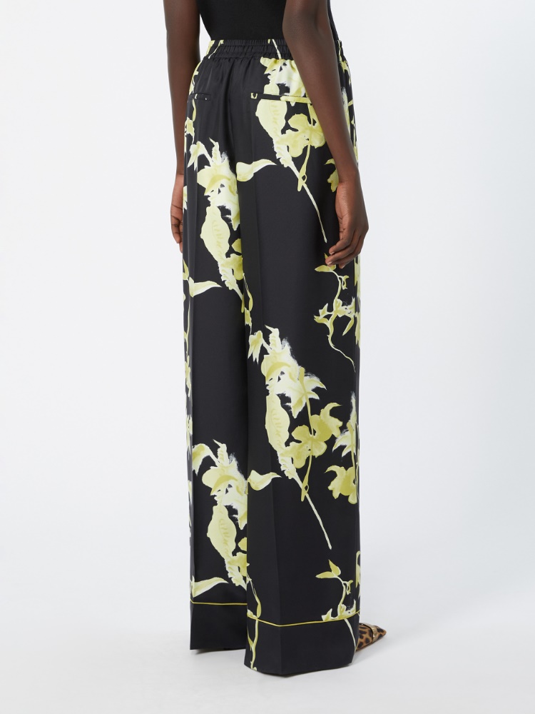 Silk pyjama trousers - BLACK - 3