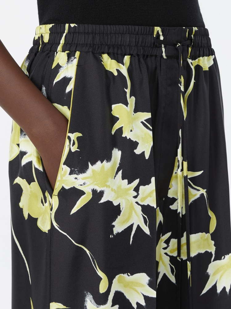 Silk pyjama trousers - BLACK - 4