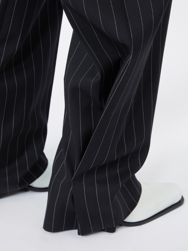 Pleated stretch wool trousers - BLACK - Max Mara - 4