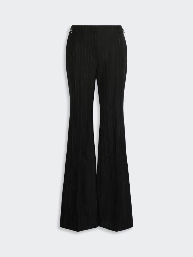 Flared herringbone wool trousers - BLACK - Max Mara - 5