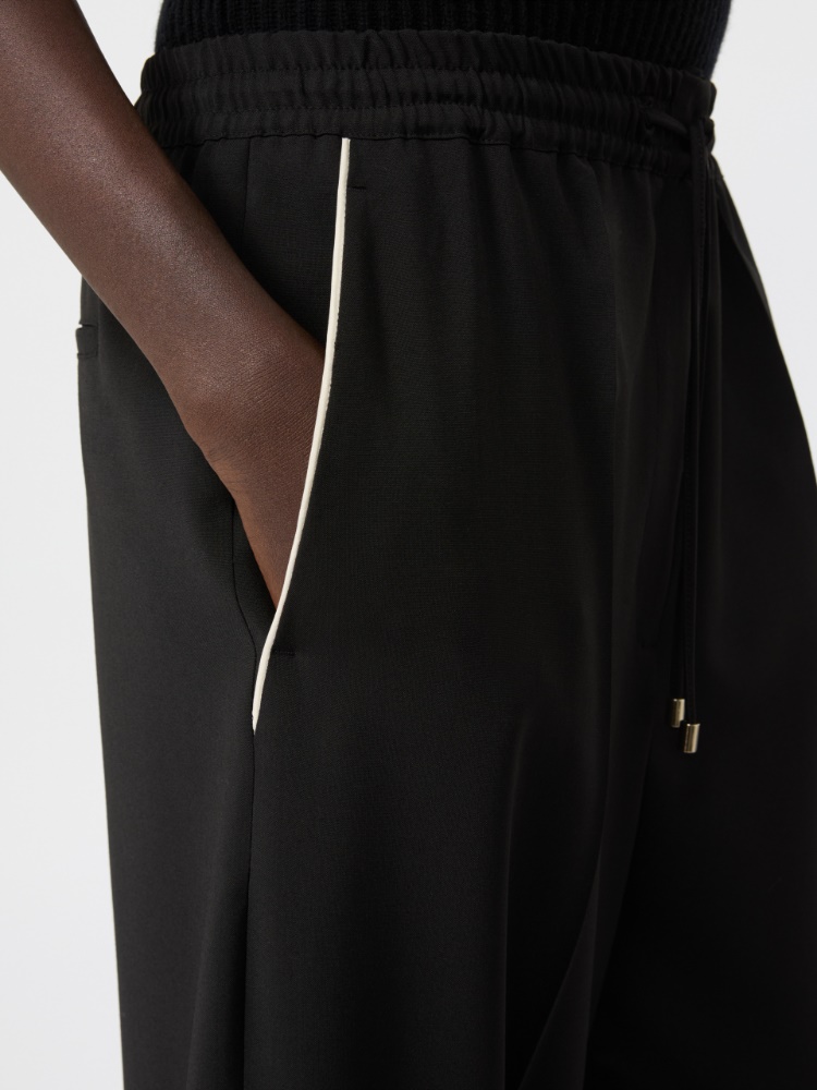 Joggery z elastycznej wełny - CZARNY - Max Mara - 4