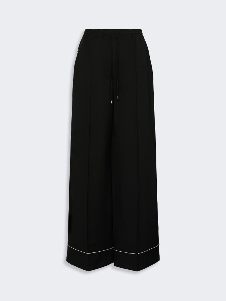Stretch wool joggers - BLACK
