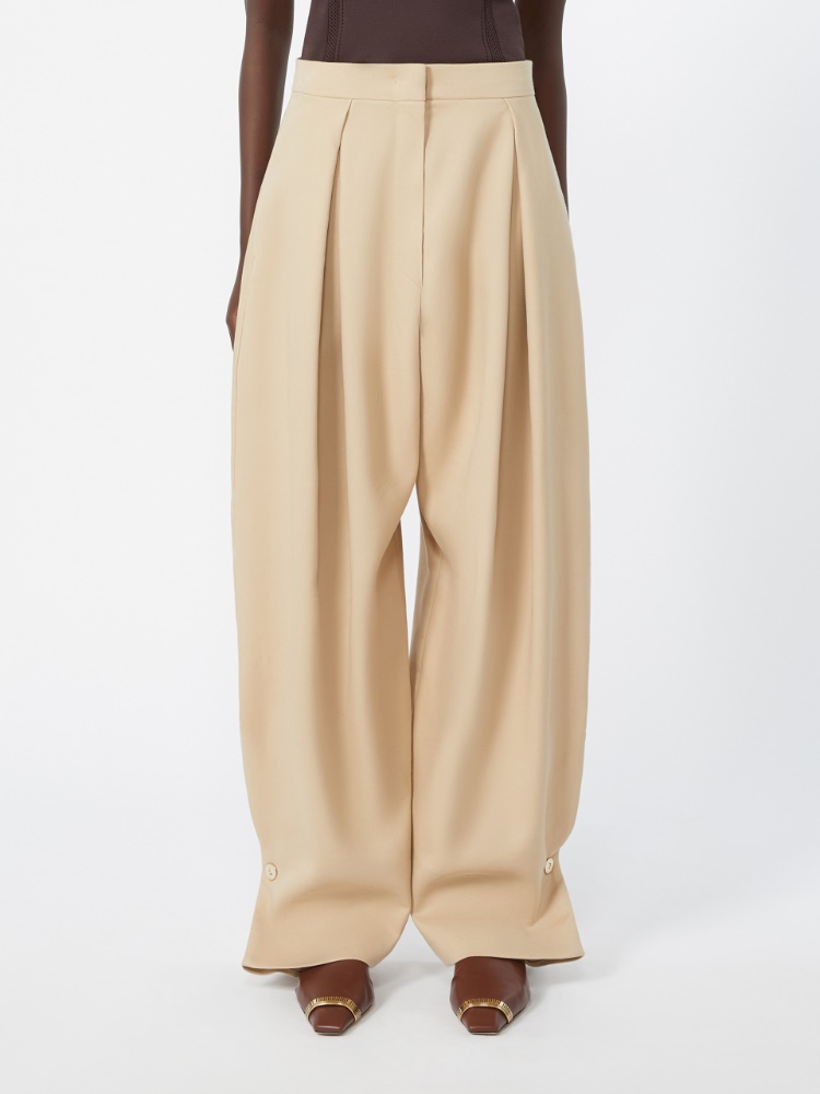 Baggy gabardine trousers - BEIGE - Max Mara - 2