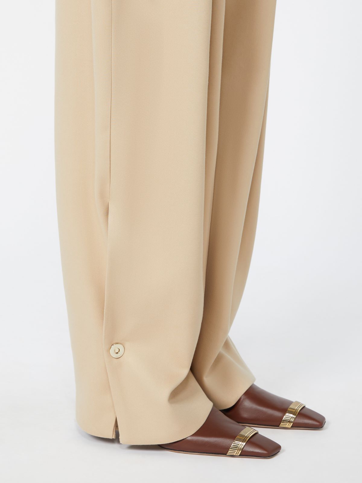Baggy gabardine trousers - BEIGE - Max Mara - 4