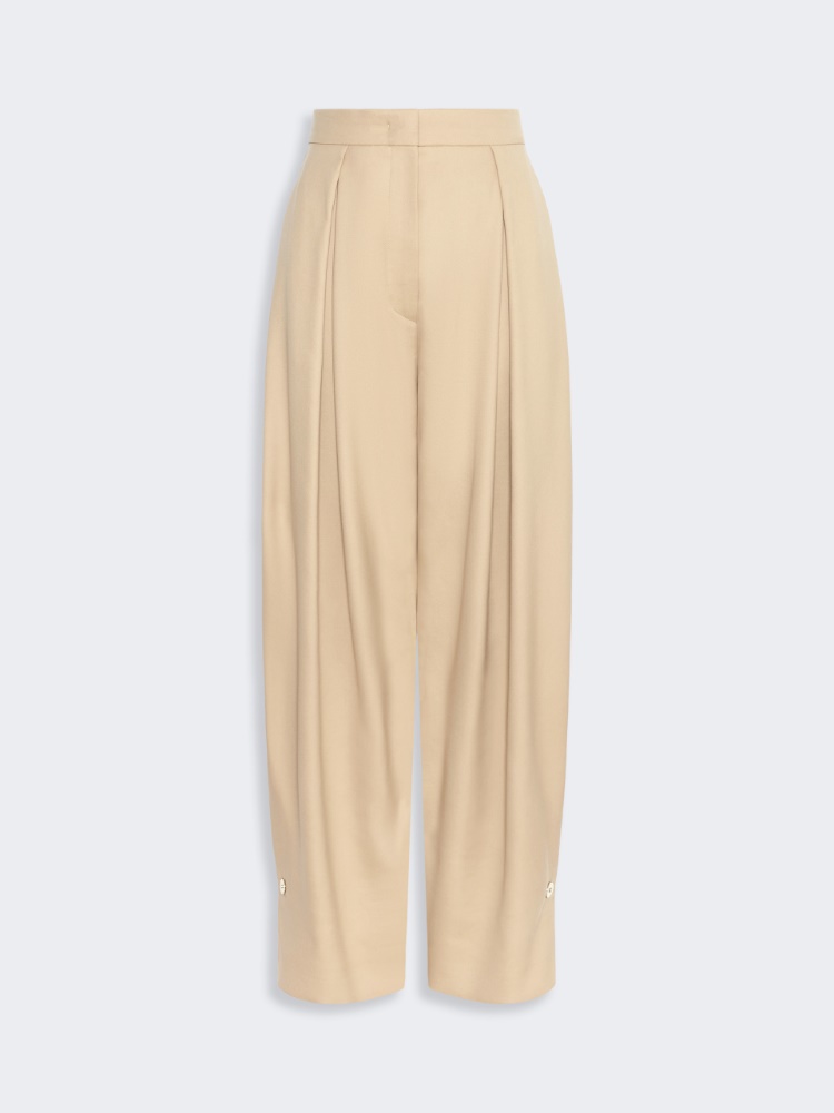 Baggy gabardine trousers - BEIGE
