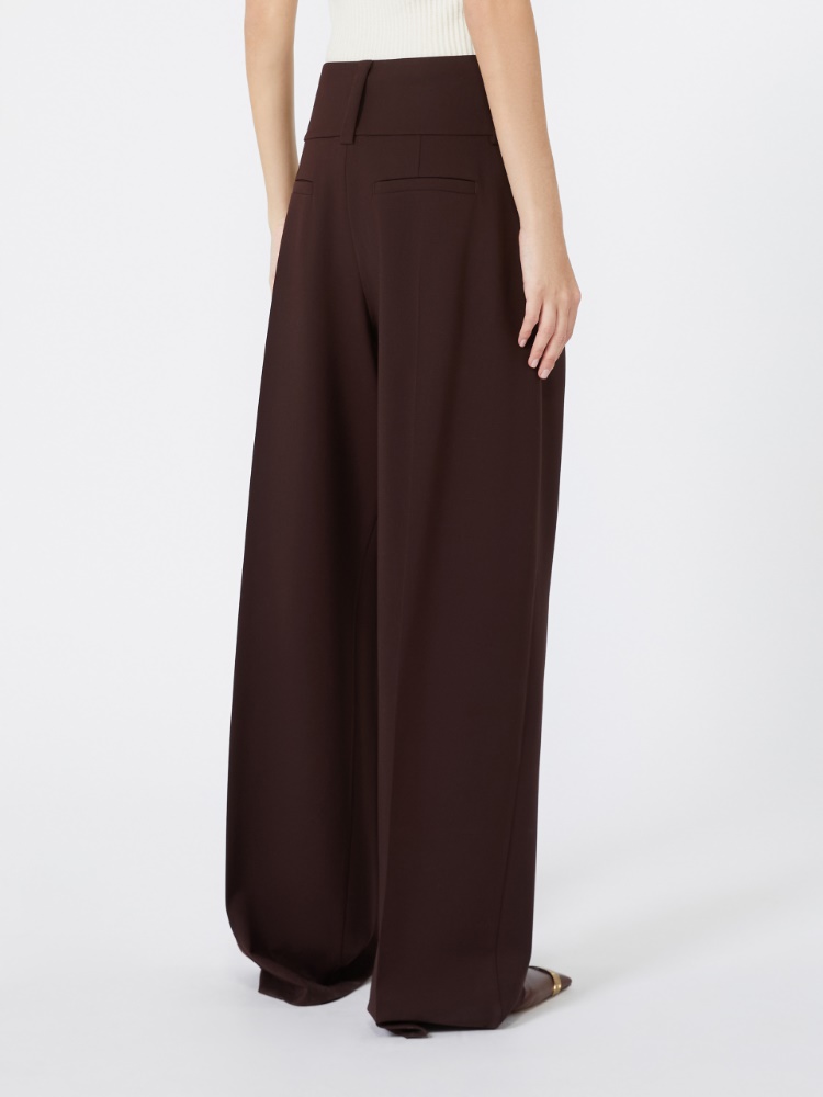 Stretch wool curved-leg trousers - PLUM - Max Mara - 3